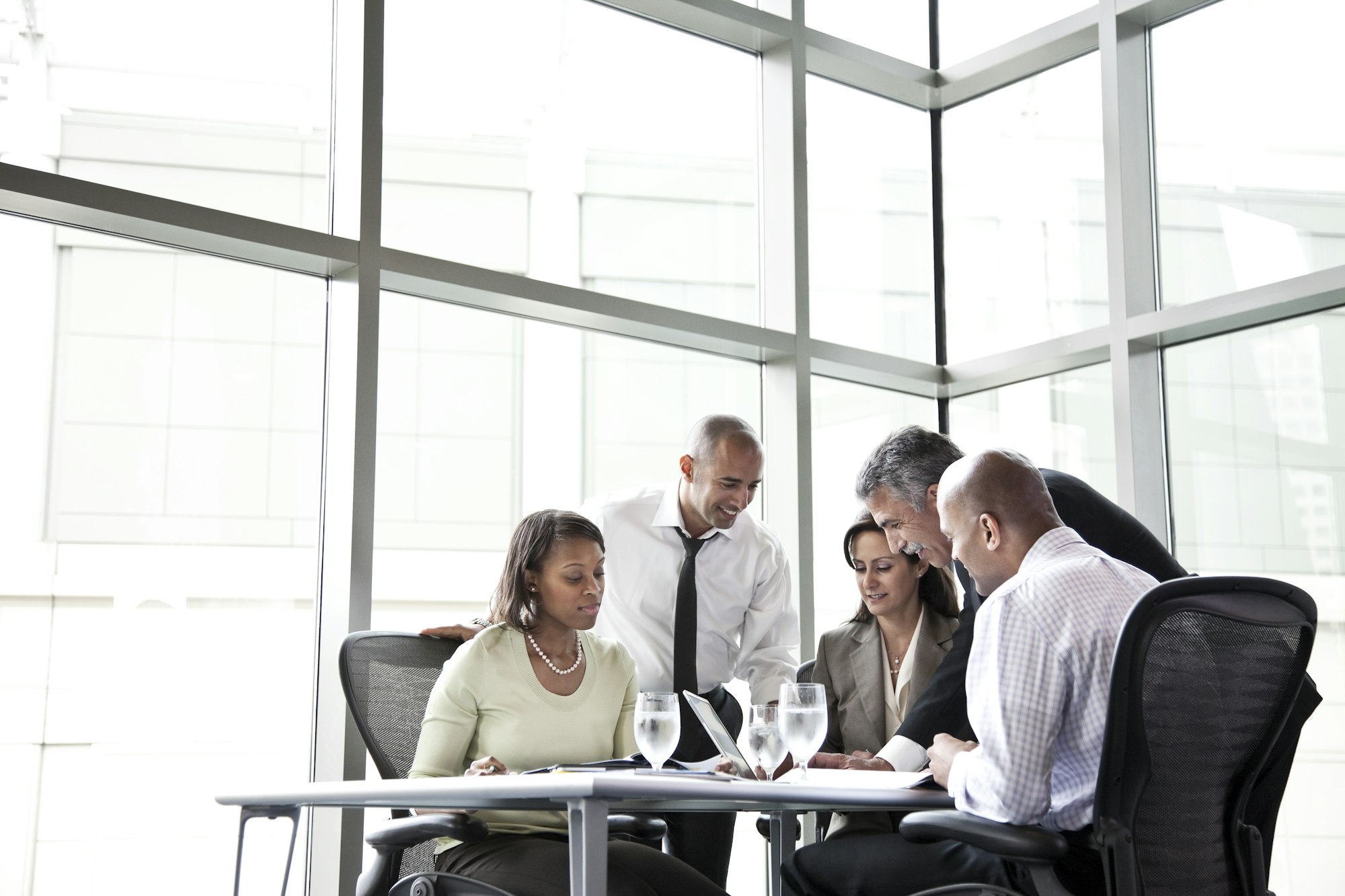 Business people in a meeting at a conference table