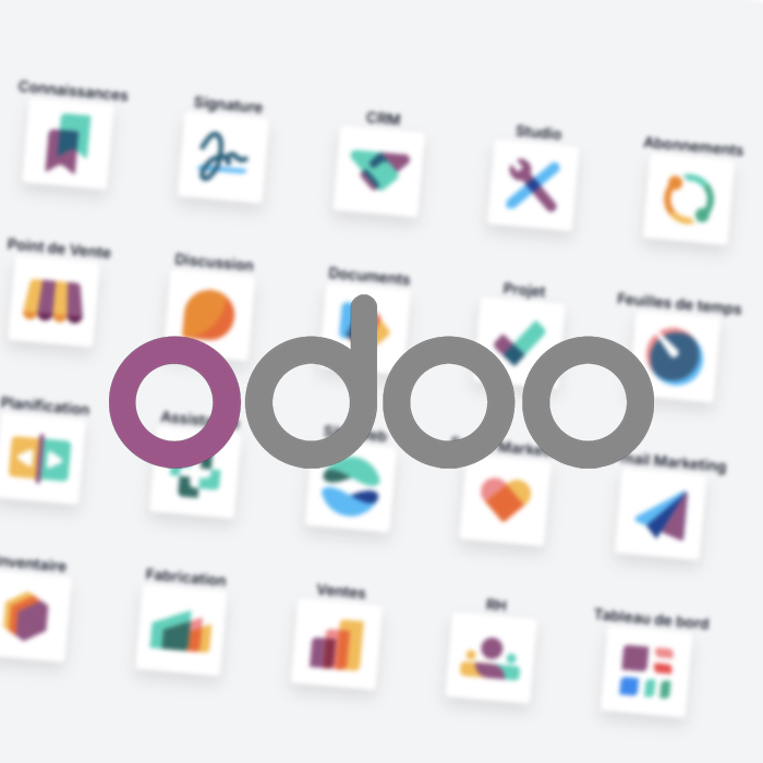 Applications Odoo : grille des modules avec logo Odoo